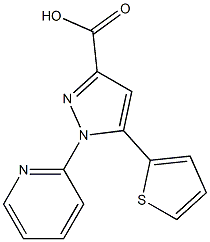 1-(pyridin-2-yl)-5-(thiophen-2-yl)-1H-pyrazole-3-carboxylic acid 结构式