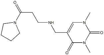 1,3-dimethyl-5-({[3-oxo-3-(pyrrolidin-1-yl)propyl]amino}methyl)-1,2,3,4-tetrahydropyrimidine-2,4-dione 结构式