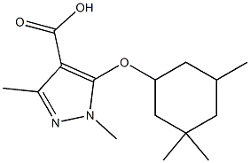 1,3-dimethyl-5-[(3,3,5-trimethylcyclohexyl)oxy]-1H-pyrazole-4-carboxylic acid 结构式