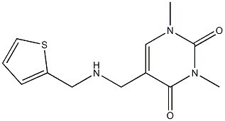 1,3-dimethyl-5-{[(thiophen-2-ylmethyl)amino]methyl}-1,2,3,4-tetrahydropyrimidine-2,4-dione 结构式
