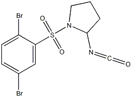 1-[(2,5-dibromobenzene)sulfonyl]-2-isocyanatopyrrolidine 结构式