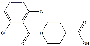 1-[(2,6-dichlorophenyl)carbonyl]piperidine-4-carboxylic acid 结构式