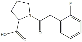 1-[(2-fluorophenyl)acetyl]pyrrolidine-2-carboxylic acid 结构式