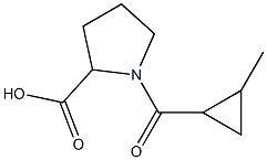 1-[(2-methylcyclopropyl)carbonyl]pyrrolidine-2-carboxylic acid 结构式