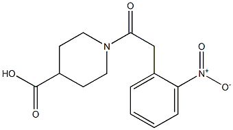 1-[(2-nitrophenyl)acetyl]piperidine-4-carboxylic acid 结构式