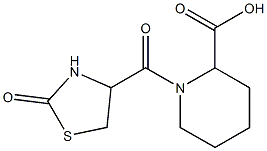 1-[(2-oxo-1,3-thiazolidin-4-yl)carbonyl]piperidine-2-carboxylic acid 结构式