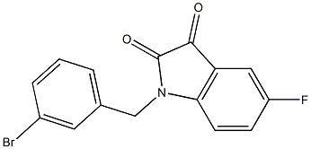 1-[(3-bromophenyl)methyl]-5-fluoro-2,3-dihydro-1H-indole-2,3-dione 结构式
