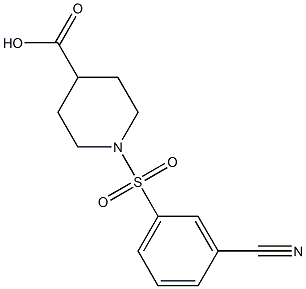 1-[(3-cyanobenzene)sulfonyl]piperidine-4-carboxylic acid 结构式