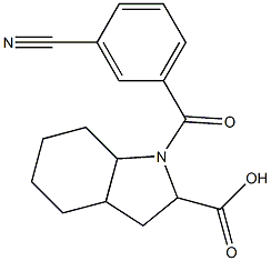 1-[(3-cyanophenyl)carbonyl]-octahydro-1H-indole-2-carboxylic acid 结构式