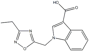 1-[(3-ethyl-1,2,4-oxadiazol-5-yl)methyl]-1H-indole-3-carboxylic acid 结构式