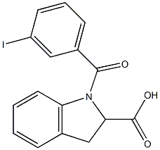 1-[(3-iodophenyl)carbonyl]-2,3-dihydro-1H-indole-2-carboxylic acid 结构式