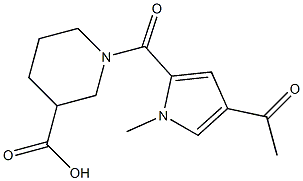 1-[(4-acetyl-1-methyl-1H-pyrrol-2-yl)carbonyl]piperidine-3-carboxylic acid 结构式