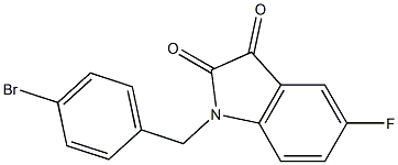 1-[(4-bromophenyl)methyl]-5-fluoro-2,3-dihydro-1H-indole-2,3-dione 结构式
