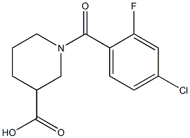 1-[(4-chloro-2-fluorophenyl)carbonyl]piperidine-3-carboxylic acid 结构式