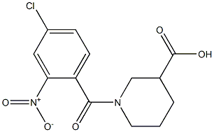 1-[(4-chloro-2-nitrophenyl)carbonyl]piperidine-3-carboxylic acid 结构式