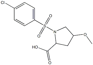 1-[(4-chlorobenzene)sulfonyl]-4-methoxypyrrolidine-2-carboxylic acid 结构式