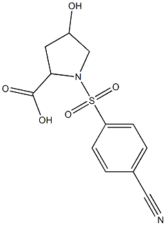 1-[(4-cyanobenzene)sulfonyl]-4-hydroxypyrrolidine-2-carboxylic acid 结构式