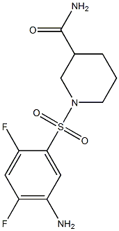 1-[(5-amino-2,4-difluorobenzene)sulfonyl]piperidine-3-carboxamide 结构式