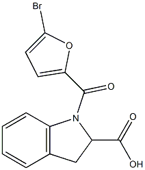 1-[(5-bromofuran-2-yl)carbonyl]-2,3-dihydro-1H-indole-2-carboxylic acid 结构式