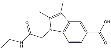 1-[(ethylcarbamoyl)methyl]-2,3-dimethyl-1H-indole-5-carboxylic acid 结构式