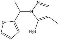 1-[1-(furan-2-yl)ethyl]-4-methyl-1H-pyrazol-5-amine 结构式