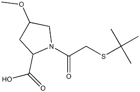 1-[2-(tert-butylsulfanyl)acetyl]-4-methoxypyrrolidine-2-carboxylic acid 结构式