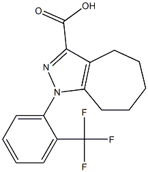 1-[2-(trifluoromethyl)phenyl]-1,4,5,6,7,8-hexahydrocyclohepta[c]pyrazole-3-carboxylic acid 结构式