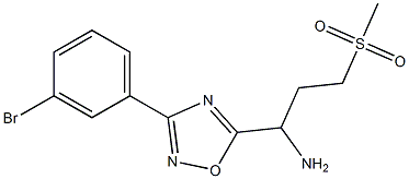 1-[3-(3-bromophenyl)-1,2,4-oxadiazol-5-yl]-3-methanesulfonylpropan-1-amine 结构式