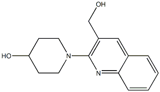 1-[3-(hydroxymethyl)quinolin-2-yl]piperidin-4-ol 结构式