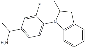 1-[3-fluoro-4-(2-methyl-2,3-dihydro-1H-indol-1-yl)phenyl]ethan-1-amine 结构式