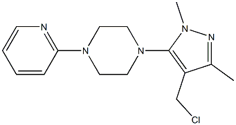 1-[4-(chloromethyl)-1,3-dimethyl-1H-pyrazol-5-yl]-4-(pyridin-2-yl)piperazine 结构式