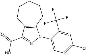 1-[4-chloro-2-(trifluoromethyl)phenyl]-1,4,5,6,7,8-hexahydrocyclohepta[c]pyrazole-3-carboxylic acid 结构式