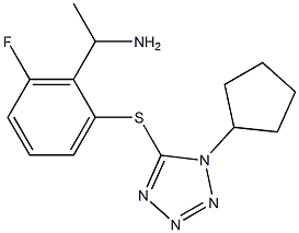 1-{2-[(1-cyclopentyl-1H-1,2,3,4-tetrazol-5-yl)sulfanyl]-6-fluorophenyl}ethan-1-amine 结构式