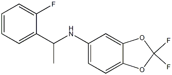 2,2-difluoro-N-[1-(2-fluorophenyl)ethyl]-2H-1,3-benzodioxol-5-amine 结构式