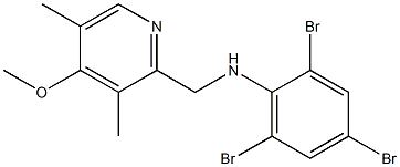 2,4,6-tribromo-N-[(4-methoxy-3,5-dimethylpyridin-2-yl)methyl]aniline 结构式