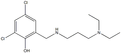 2,4-dichloro-6-({[3-(diethylamino)propyl]amino}methyl)phenol 结构式