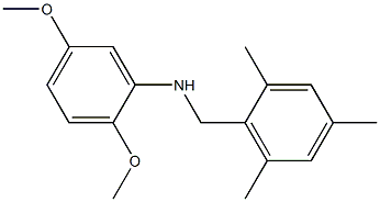 2,5-dimethoxy-N-[(2,4,6-trimethylphenyl)methyl]aniline 结构式