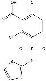 2,6-dichloro-3-(1,3-thiazol-2-ylsulfamoyl)benzoic acid 结构式