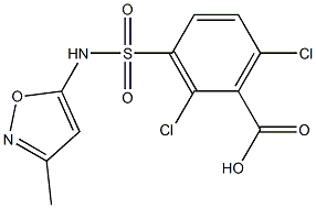 2,6-dichloro-3-[(3-methyl-1,2-oxazol-5-yl)sulfamoyl]benzoic acid 结构式