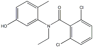 2,6-dichloro-N-ethyl-N-(5-hydroxy-2-methylphenyl)benzamide 结构式
