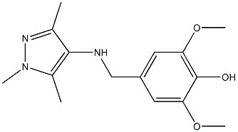 2,6-dimethoxy-4-{[(1,3,5-trimethyl-1H-pyrazol-4-yl)amino]methyl}phenol 结构式