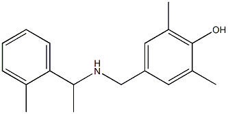 2,6-dimethyl-4-({[1-(2-methylphenyl)ethyl]amino}methyl)phenol 结构式