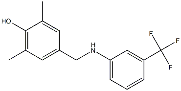 2,6-dimethyl-4-({[3-(trifluoromethyl)phenyl]amino}methyl)phenol 结构式