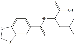 2-[(1,3-benzodioxol-5-ylcarbonyl)amino]-4-methylpentanoic acid 结构式