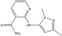 2-[(1,3-dimethyl-1H-pyrazol-5-yl)amino]pyridine-3-carbothioamide 结构式
