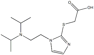 2-[(1-{2-[bis(propan-2-yl)amino]ethyl}-1H-imidazol-2-yl)sulfanyl]acetic acid 结构式
