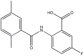 2-[(2,5-dimethylbenzene)amido]-5-fluorobenzoic acid 结构式