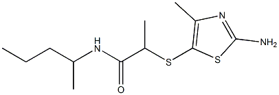 2-[(2-amino-4-methyl-1,3-thiazol-5-yl)sulfanyl]-N-(pentan-2-yl)propanamide 结构式