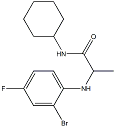 2-[(2-bromo-4-fluorophenyl)amino]-N-cyclohexylpropanamide 结构式