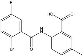 2-[(2-bromo-5-fluorobenzene)amido]-5-methylbenzoic acid 结构式